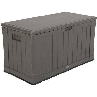 Image of LIFETIME 60089 439 Litre (116 Gallon) Storage Box for Indoor or Outdoor Use Rigid Dual Wall HDPE Dark Brown