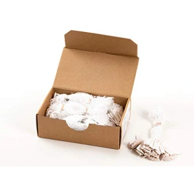 Image of HERMA Hanging Tags with White Thread, 1000 Pieces, 10 x 22 mm, Thread Length approx. 8 cm, Mini Cardboard Price Tags, Marking Labels, Writable