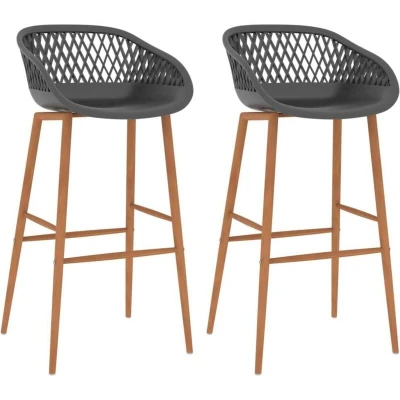 Image of vidaXL Bar Chairs 2 pcs Grey