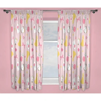 Image of Disney Princess Curtains â“ Perfect for Any Childrenâ™s Bedroom 54 inch Size, Microfibre, Pink, 22.01 x 3.61 27.51 cm