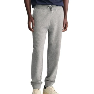 Image of GANT REG Shield Tracksuit bottoms, Men&#039;s, Size: Medium, Grey melange