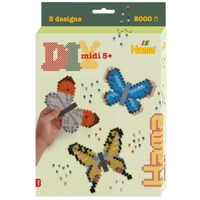 Image of Hama Beads DIY Butterflies Hanging Box Fuse Mosaic Decoration Arts &amp; Craft for Creative Children Ages 5+, Official Set