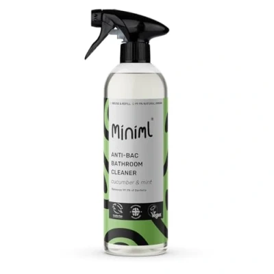 Image of Miniml Anti Bac Bathroom Cleaner 750ml Spray Cucumber &amp; Mint Scent, Removes 99.9% of Bacteria, Cruelty Free, Vegan, Natural Plant Based Powerful Bacterial Cleaning Formula