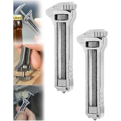 Image of Mini Wrench Multitool,Pocket Multitool Wrench,Compact Titanium Multitool,Mini Alloy Multi Tool,Can and Bottle Opener for Everyday Prep Backpacking, Camping, Hiking