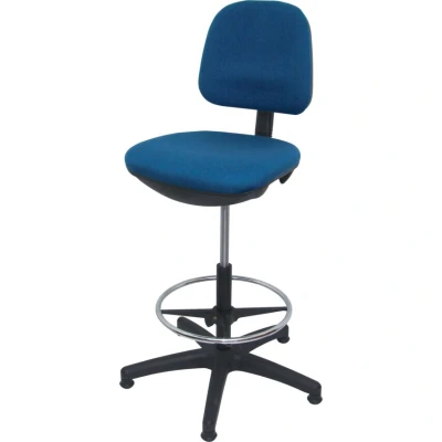 Image of Lincoln Draughtsmans Chair Fixed Royal Blue Fabric
