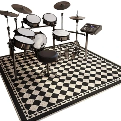 Image of Drum Rug Carpet Mat Soundproof Blanket for Bass Snare Jazz Kit Professional Non Slip Rugs Musical Instrument Drums &amp; Percussion Electronic Mats 200 x 180 cm