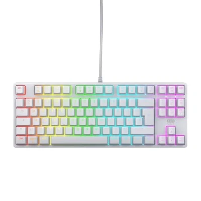 Image of CHERRY XTRFY K4V2 TKL, Wired Gaming Keyboard Without Numpad, UK Layout (QWERTY), Customizable RGB Illumination, Mechanical MX2A RED Switches, White