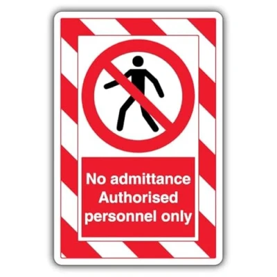 Image of V Safety No Admittance Authorised Personnel Only ExtraViz 250 x 350 mm 2mm Rigid Plastic Sign