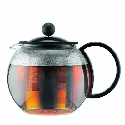 Image of Bodum 1812 01 ASSAM Tea Maker (French Press System, Permanent Stainless Steel Filter, 0.5 L/17 oz) Black/Transparent