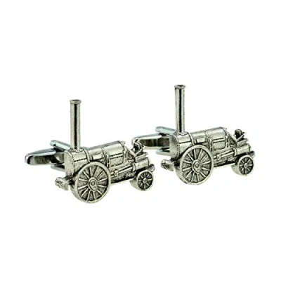 Image of English Made Pewter Stephensons Rocket Steam Train Cufflinks Presented in a Box