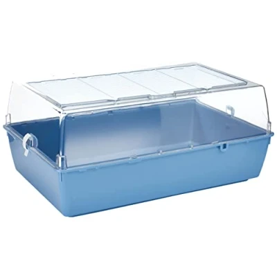 Image of Ferplast DUNA MULTY Hamster Cage Habitat for Rodents, Guinea Pigs, Rabbits Interactive Transparent Design, Easy Access &amp; Cleaning, 71x46xh31,5cm