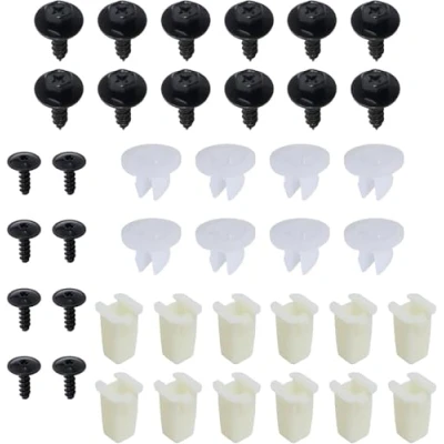 Image of 40Pcs Car Front Bumper Mudguard Fixing Clip Replacement Plastic and Metal Washers Screws Set Compatible with Ford MK6 2002 2008 Fiesta ST150 Zetec S