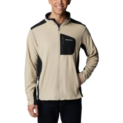 Image of Columbia Klamath RANGE FULL ZIP Fleece jacket, Men&#039;s, Size: Large, Ancient fossil/black