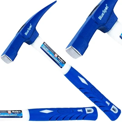 Image of NTI 24oz BlueSpot Professional Brick Layer Hammer FIBREGLASS Shaft Soft Grip 680g Masonry Work Building Construction Striking Face Chisel Blade DIY Power &amp; Hand Tools UK Free P&amp;P (26566 BS)