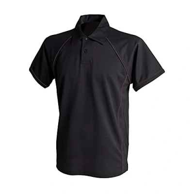 Image of Finden + Hales Piped Performance Polo Black/Black M