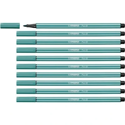 Image of Premium Fibre Tip Pen STABILO 68 Pack of 10 Turquoise Blue