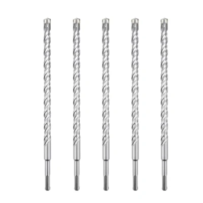 Image of hsawbit 5PCS Masonry Drill Bits Set with SDS Plus Shank, 14mm x 310mm Hammer Drills Tungsten Carbide Tip for Concrete, Brick, Cement Walls, Stone