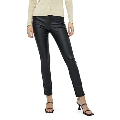 Image of Desires Women&#039;s Lola Midwaist Coated UK Autumn Jeans Size 32, 9000 Black