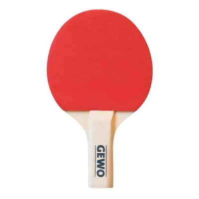 Image of GEWO Mini Bat Small Fun Table Tennis with Reduced Handle and Racket Blade for Leisure Lightweight Complete Red / Black Nubs Inner Coverings, 15.5 x 9.5 cm