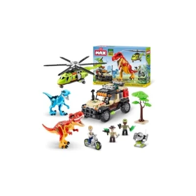 Image of MAX Dino Adventure Hunt (592 pieces) Building Bricks Toys For Kids 6+ Create Dinos Vehicles and More Unbox Discover, Major Brand Compatible