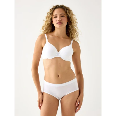 Image of Lindex BRA Dahlia Shiny MATT Tshirt bra, Women&#039;s, Size: 36DD, White