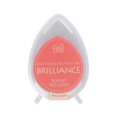 Image of Tsukineko Brilliance Dew Drop Ink Pads Rocket Red Gold