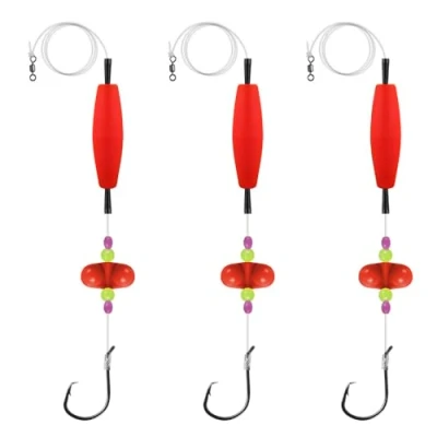 Image of MiOYOOW Catfish Float Rigs, 3Pcs Rattler Tackle Floats Luminous Double Rattles Beads with 55Lbs Pulling Force for Fishing
