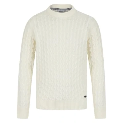 Image of Tokyo Laundry Men&#039;s Nonso Wool Blend Chunky Cable Knit Crew Neck Jumper Cream