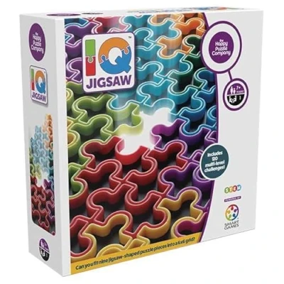 Image of The Happy Puzzle Company IQ Jigsaw Ultimate Challenge 120 Multi Level Challenges, Fit Nine Shaped Pieces into a 6x6 Grid Test Your Spatial Skills and Logic