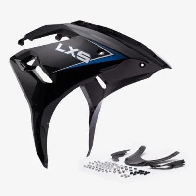 Image of Motorcycle Front Panel Set Black for Lexmoto LXS 125 Euro 5 TR125 GP2 E5 CMPO