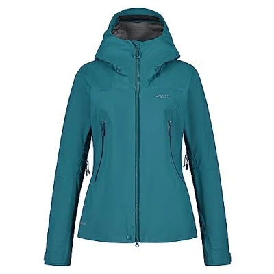 Image of Rab Women&#039;s Kangri GTX Waterproof Breathable GORE TEX Jacket for Trekking, Climbing, &amp; Mountaineering Marina Blue 18