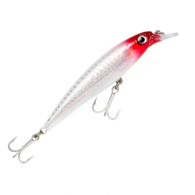 Image of Rapala X Rap Saltwater Lure with Two No. 3 Hooks, 1.2 1.8 m Swimming Depth, 10 cm Size, Red Head UV