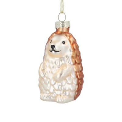 Image of Gisela Graham Glass Hedgehog Christmas Decoration