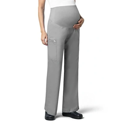 Image of WonderWink 545AGREYSM Wonder Work Women&#039;s Maternity Cargo Pant, Grey, Standard S Size