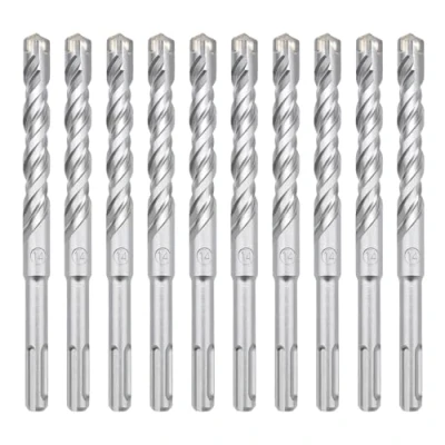 Image of hsawbit 10PCS Masonry Drill Bits Set with SDS Plus Shank, 14mm x 160mm Hammer Drills Tungsten Carbide Tip for Concrete, Brick, Cement Walls, Stone