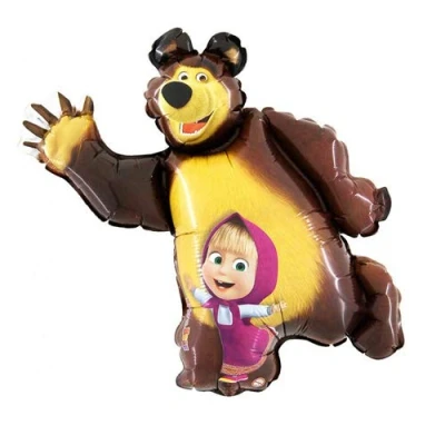 Image of GRABO 1 x Masha &amp; The Bear Foil Balloon Shape 36&quot; x35&quot; / 91cm 89