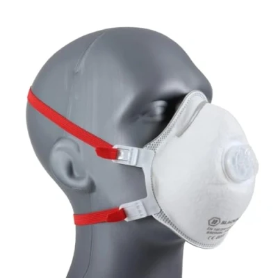 Image of FFP3 Face Mask Pk 5 Disposable Moulded Respirator EN149 CE Certified Advanced 3 Layer Filtering of Particles, Vapours and Fumes Exhalation Valve, Elasticated Ear Loops Pliable Nose Bridge