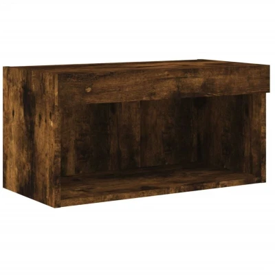 Image of vidaXL TV Cabinet with LED Lights Smoked Oak 60x30x30 cm