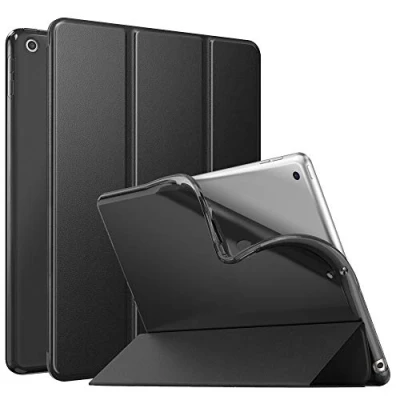 Image of MoKo Case for New iPad 9th/8th/7th Gen (2021/2020/2019), Soft TPU Translucent Frosted Back Cover Slim Shell Protective with Stand 10.2 inch,Auto Wake/Sleep,Black