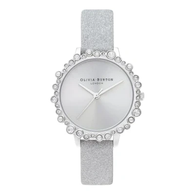Image of Olivia Burton Analogue Quartz Watch for Women with Silver Leather Strap OB16US52