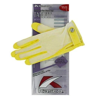 Image of Kasco Women Tan Fit Right Hand Golf Glove Yellow, Medium