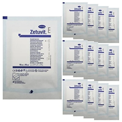 Image of Zetuvit E Sterile Cellulose First Aid Wound Injury Absorbent Dressings 10cm x (12 Pack)