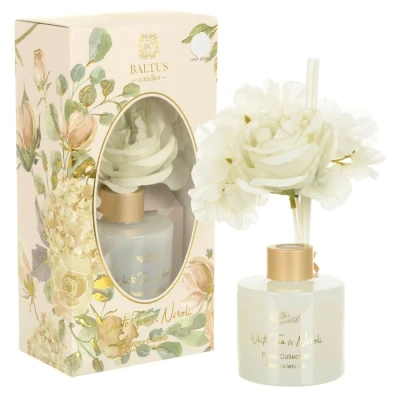 Image of Baltus Reed Diffuser Faux Flower 100ml Luxury Aroma White Tea &amp; Neroli Scents
