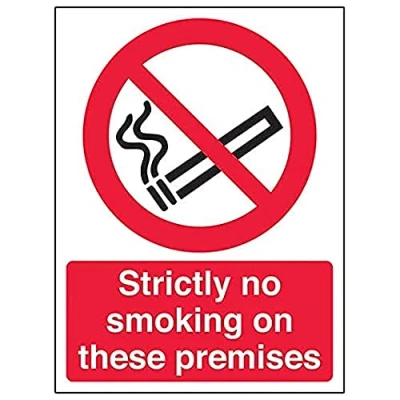 Image of V Safety Prohibition No Smoking Strictly On These Premises 150 X 200mm