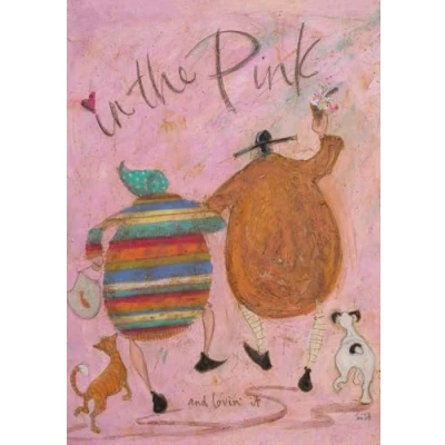 Image of ArtPress Sam Toft Single Blank Greeting Card, In the Pink (17 x 12cm)
