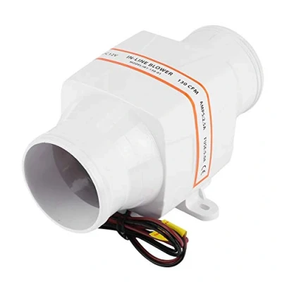 Image of 3in In Line Air Blower Marine, Marine Bilge Blower, 130CFM 12V Electric DC Fan, Blower(White)