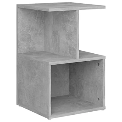 Image of vidaXL Bedside Cabinet Concrete Grey Engineered Wood Bed Stand Nightstand