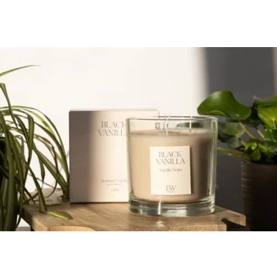Image of Marco Paul Black Vanilla 3 Wick Scented Candles Home Decor Candle Gift Set Tea Small Long Burning Lights Christmas Sets