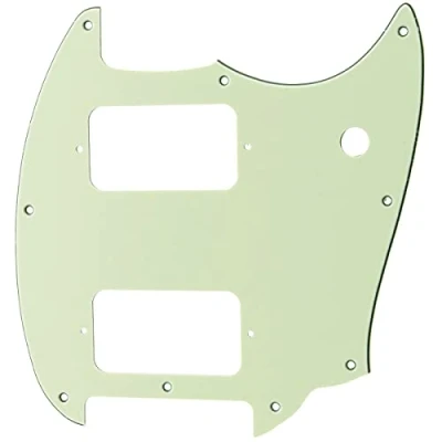 Image of Musiclily Pro 9 Holes Round Corner HH Guitar Pickguard 2 Humbuckers for Squier Bullet Series Mustang Electric Guitar, 3Ply Mint Green