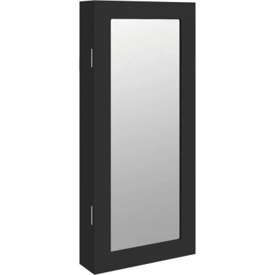 Image of vidaXL Mirror Jewellery Cabinet Wall Mounted Black 30x8.5x67 cm